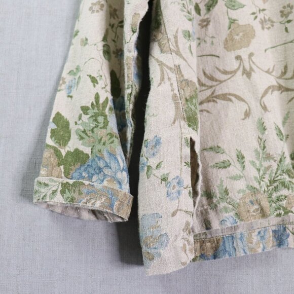 VTG Mishi Linen Tunic Top Women’s *L Floral V-Neck Boho Cottagecore Lagonlook - Picture 13 of 16